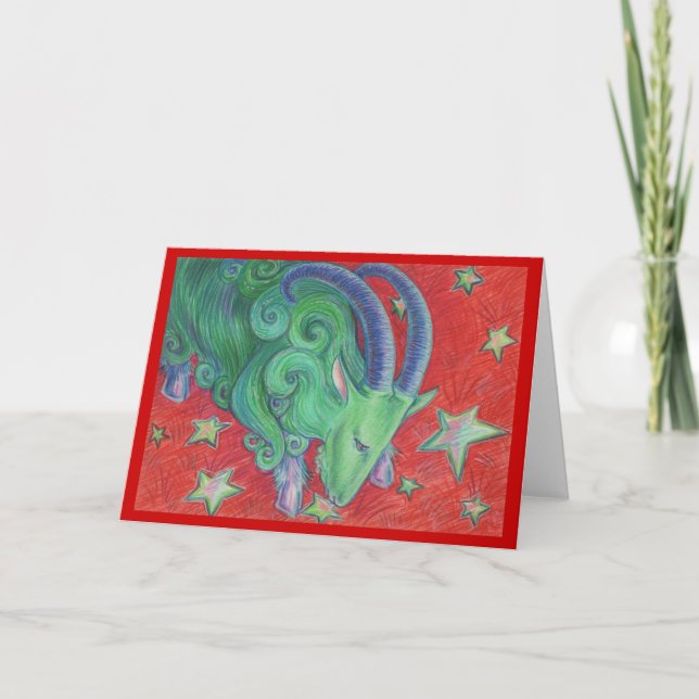 Zodiac Capricorn hälsning-kort Kort (Framsida)