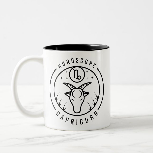 Zodiac CAPRICORN Horoscope Design Två-Tonad Mugg (Vänster)