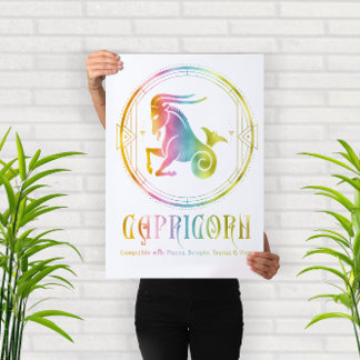 Zodiac Capricorn-kompatibilitetsdesign Poster