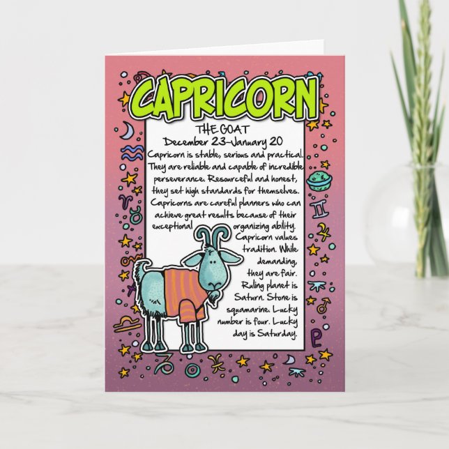 Zodiac - Capricorn Roligt Facts Kort (Framsida)