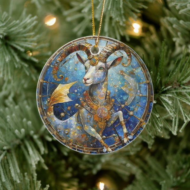 Zodiac - Capricorn the Sea Goat Julgransprydnad Keramik (Träd)