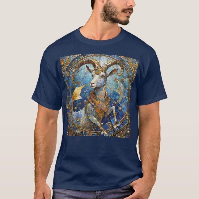 Zodiac - Capricorn the Sea Goat T Shirt (Framsida)