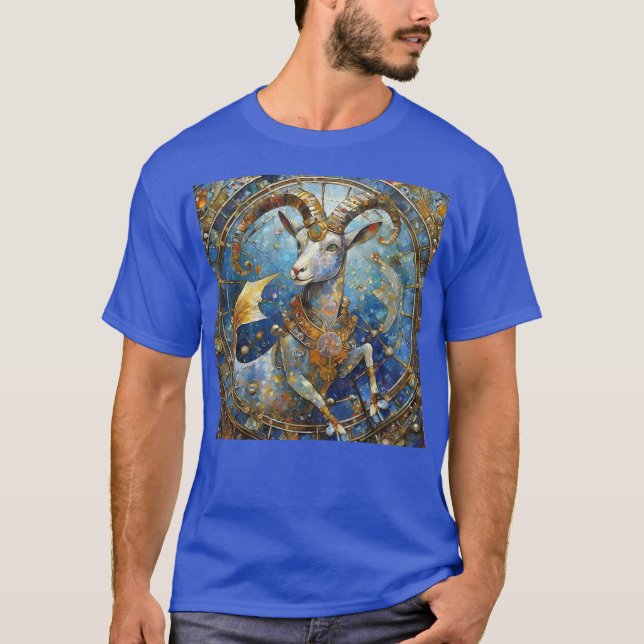 Zodiac - Capricorn the Sea Goat T Shirt (Framsida)