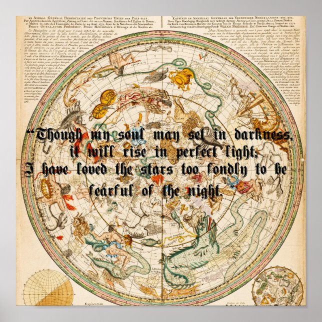Zodiac Celestial karta Astrology Stars Citote Art Poster (Framsidan)