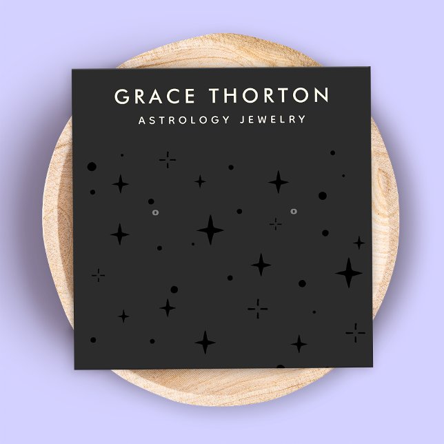 Zodiac Celestial Star Black Earring Fyrkantigt Visitkort (Skapare uppladdad)