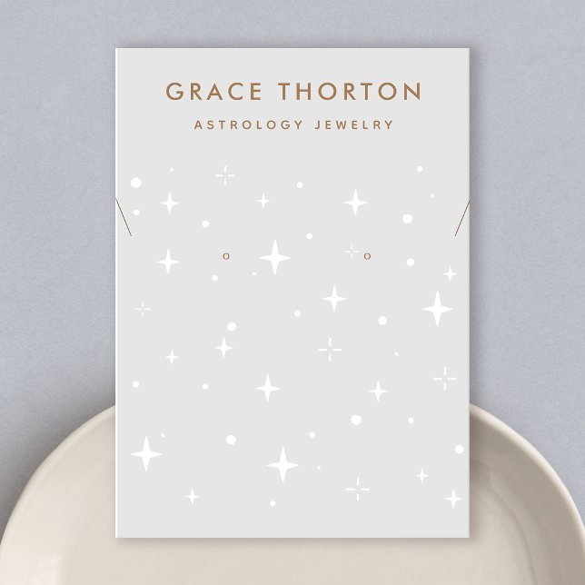Zodiac Celestial Stars Grått Örning Necklace Visitkort (Skapare uppladdad)