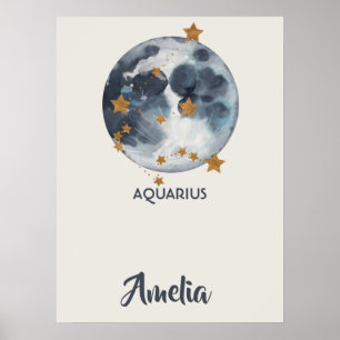 Zodiac Celestial Vattumannen Barnkammare Väggkonst