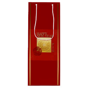 Zodiac Chinese Gris nyår 2019 Vin Gift bag
