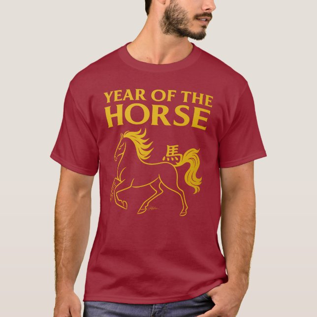 Zodiac Chinese New Year 2026 Horse T Shirt (Framsida)