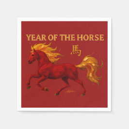 Zodiac Chinese New Year 2026 Yang Fire Horse Pappersservett
