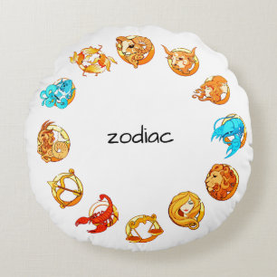 Zodiac Circle Astrology Rund Kudde