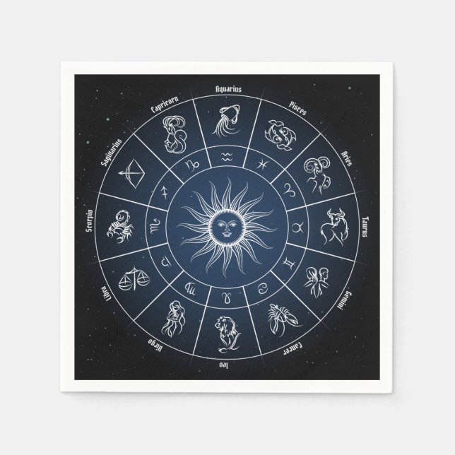 Zodiac circle with horoscope signs pappersservett (Framsidan)