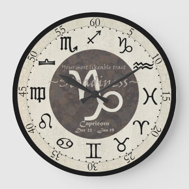 Zodiac Clock - Capricorn Stor Klocka (Framsida)