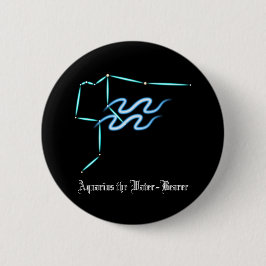 Zodiac Constellation Aquarius Button Knapp