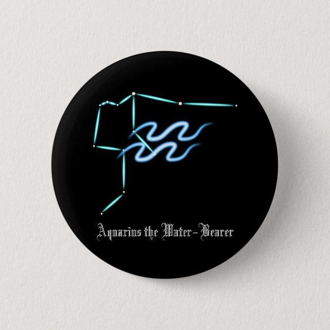 Zodiac Constellation Aquarius Button Knapp (Framsida)