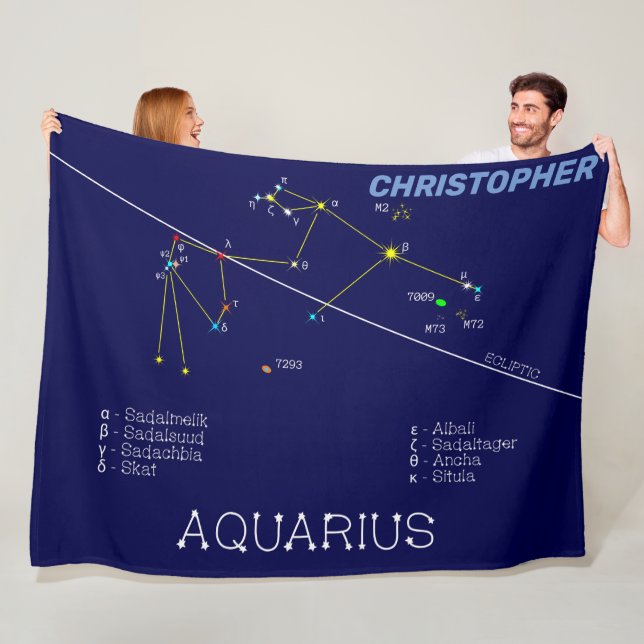 Zodiac Constellation Aquarius Fleecefilt (På plats)