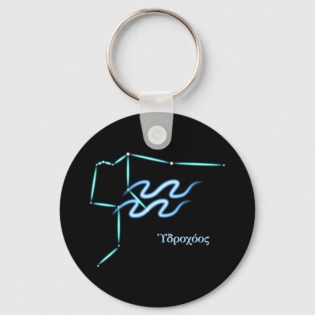 Zodiac Constellation Aquarius Keychain Nyckelring (Framsida)