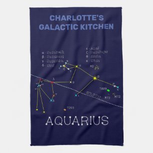 Zodiac Constellation Aquarius Kökshandduk