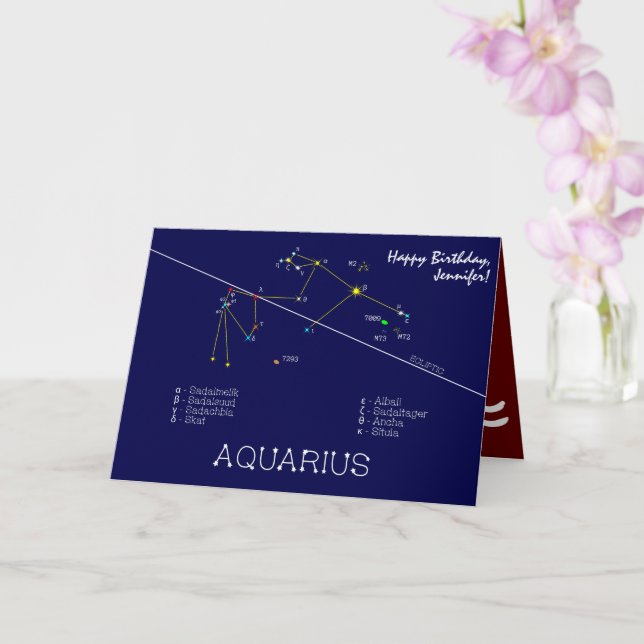 Zodiac Constellation Aquarius Kort (Orkide)