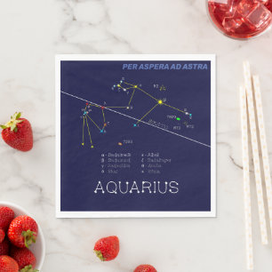 Zodiac Constellation Aquarius Napkins Pappersservett