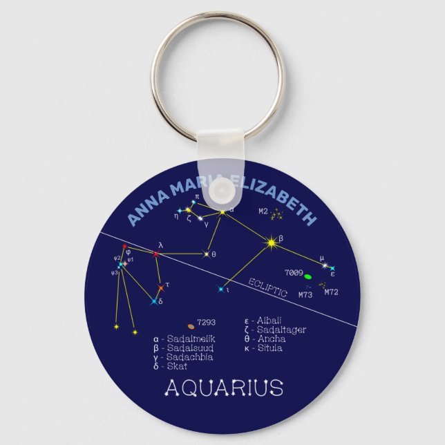 Zodiac Constellation Aquarius Nyckelring (Framsida)