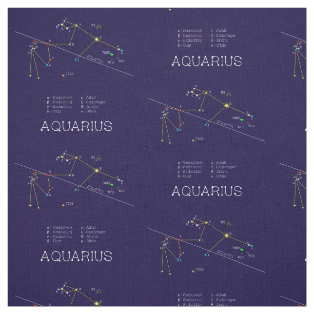 Zodiac Constellation Aquarius Tyg (Provkarta)