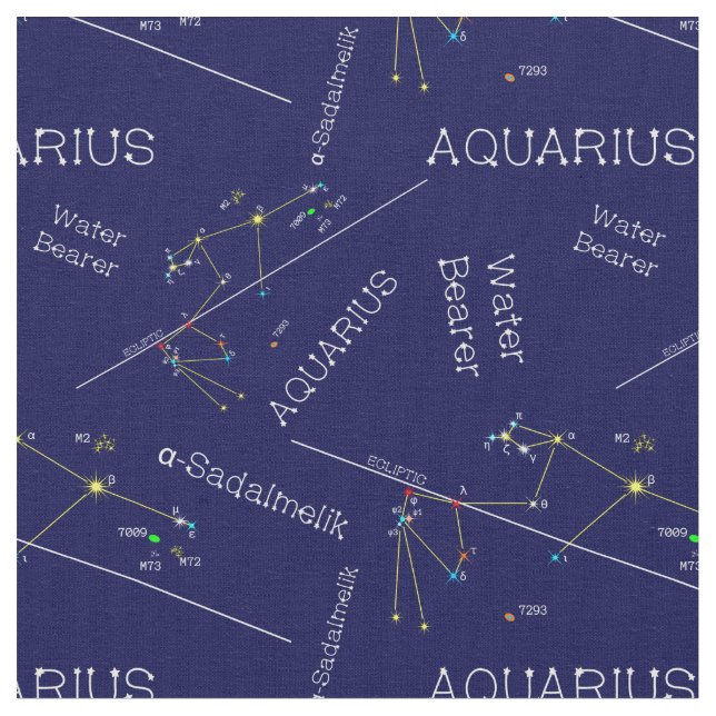 Zodiac Constellation Aquarius Tyg (Närbild)