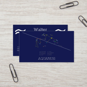 Zodiac Constellation Aquarius Visitkort