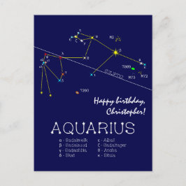 Zodiac Constellation Aquarius Vykort