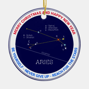 Zodiac Constellation Aries Julgransprydnad Keramik