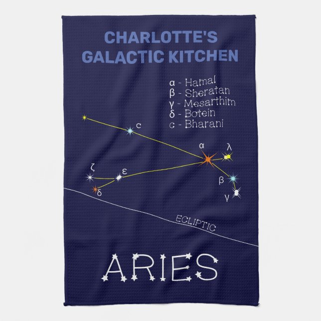 Zodiac Constellation Aries Kökshandduk (Vertikal)