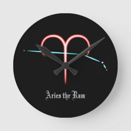 Zodiac Constellation Aries Round Clock Rund Klocka