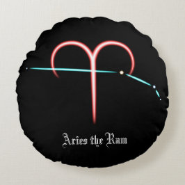 Zodiac Constellation Aries Round Pillow Rund Kudde