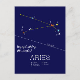 Zodiac Constellation Aries-vykort Vykort