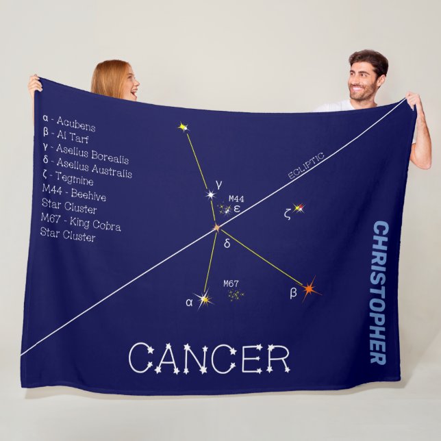 Zodiac Constellation Cancer Fleecefilt (På plats)
