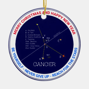 Zodiac Constellation Cancer Julgransprydnad Keramik
