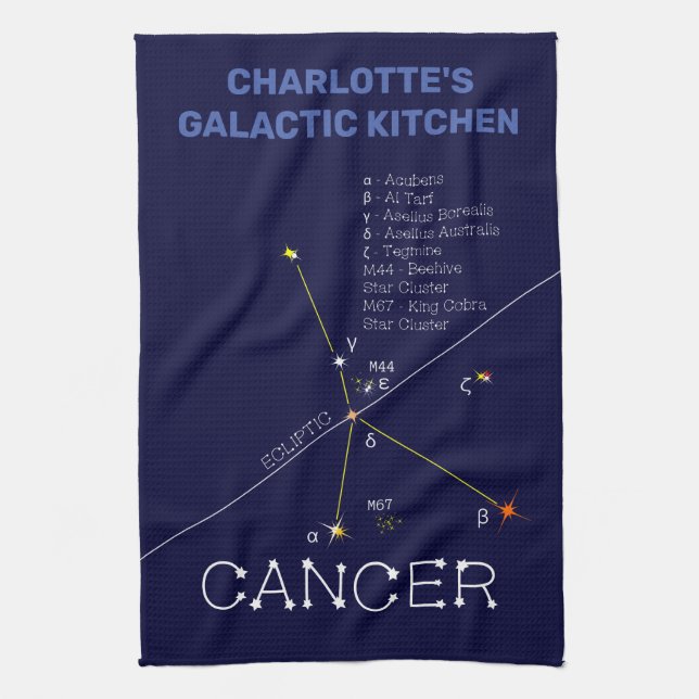 Zodiac Constellation Cancer Kökshandduk (Vertikal)