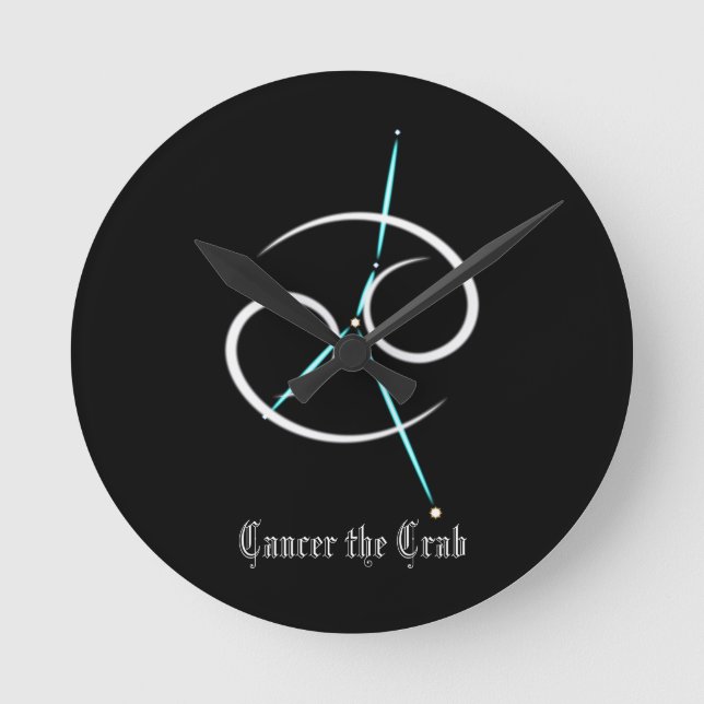 Zodiac Constellation Cancer Round Clock Rund Klocka (Framsida)