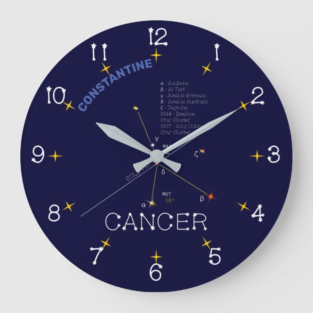 Zodiac Constellation Cancer Stor Klocka (Framsida)