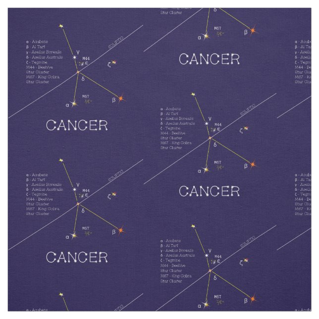Zodiac Constellation Cancer Tyg (Provkarta)