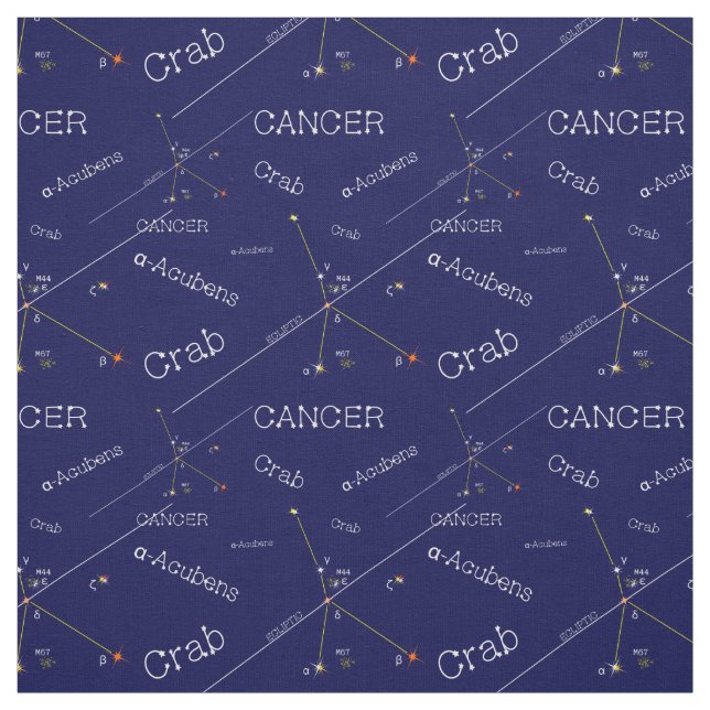 Zodiac Constellation Cancer Tyg (Provkarta)