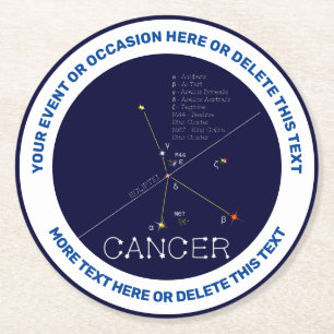 Zodiac Constellation Cancer Underlägg Papper Rund