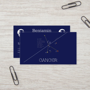 Zodiac Constellation Cancer Visitkort