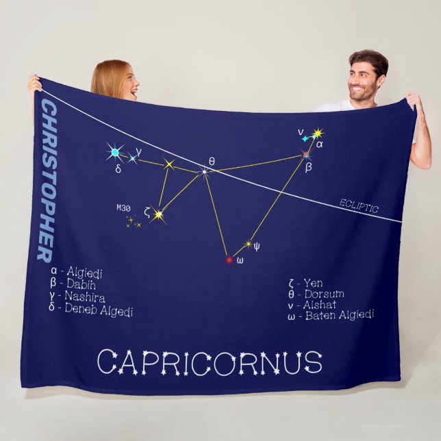 Zodiac Constellation Capricornus Fleecefilt (På plats)