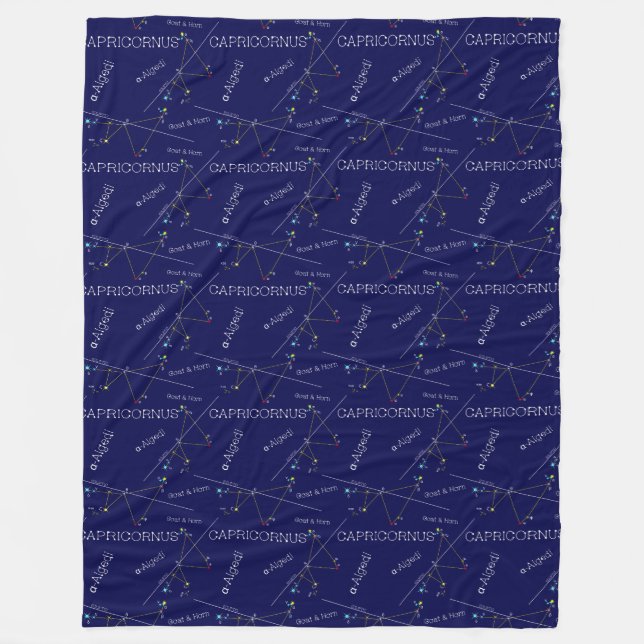Zodiac Constellation Capricornus Fleecefilt (Framsidan)