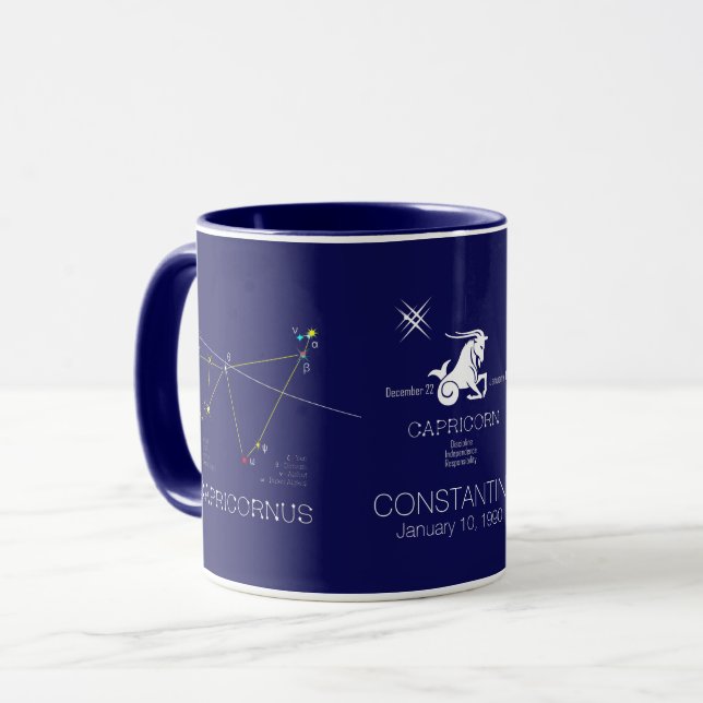 Zodiac Constellation Capricornus Mugg (Framsida vänster)