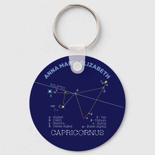 Zodiac Constellation Capricornus Nyckelring (Framsida)