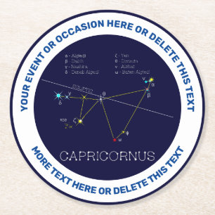 Zodiac Constellation Capricornus Underlägg Papper Rund