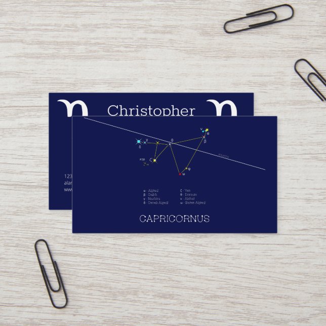 Zodiac Constellation Capricornus Visitkort (Fram/Back In Situ)