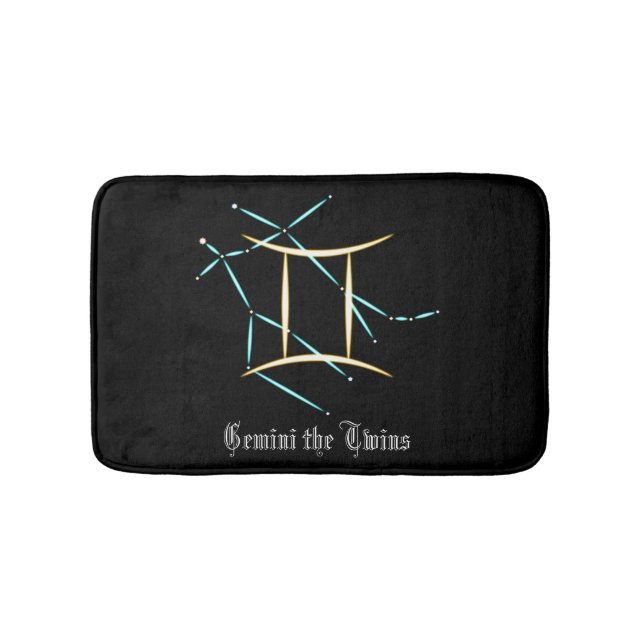 Zodiac Constellation Gemini Bath Mat Badrumsmatta (Framsidan)